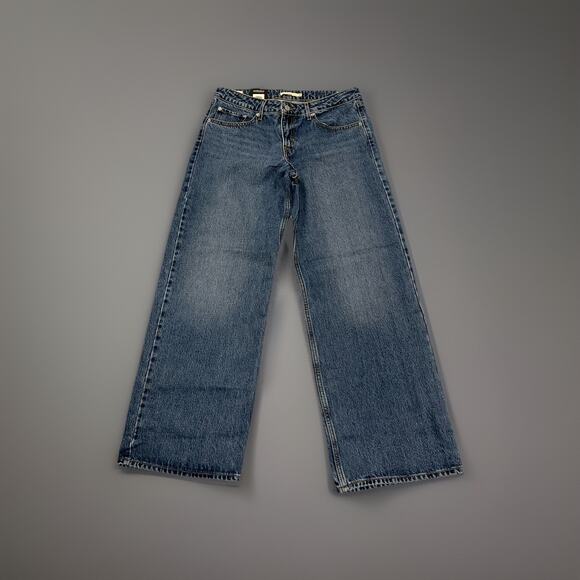 Levi's Premium Low Loose Jeans Womens 30 Relaxed Straight Leg Medium Wash NEW - Picture 2 of 6